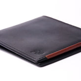 Mens Pure Leather Wallet Bifold TAN BRN  stripe